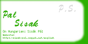 pal sisak business card