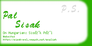 pal sisak business card